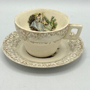 American Limoges Triumph Made In USA China D'OR 1T-S284 Vintage Cup And Saucer